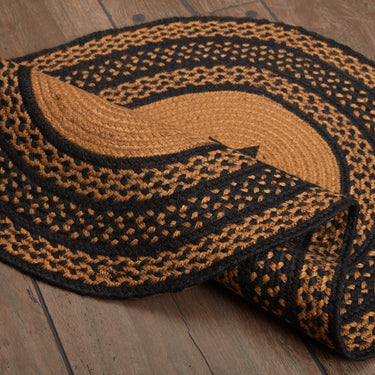 Farmhouse Jute Braided Rug Oval Stencil Stars 24